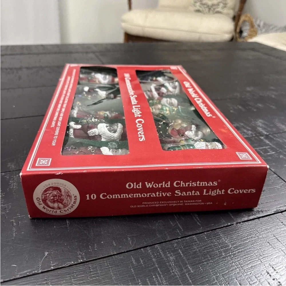 Vintage Old World Christmas Decor Santa Light Up Covers Lot Of 10 St Nick Lights